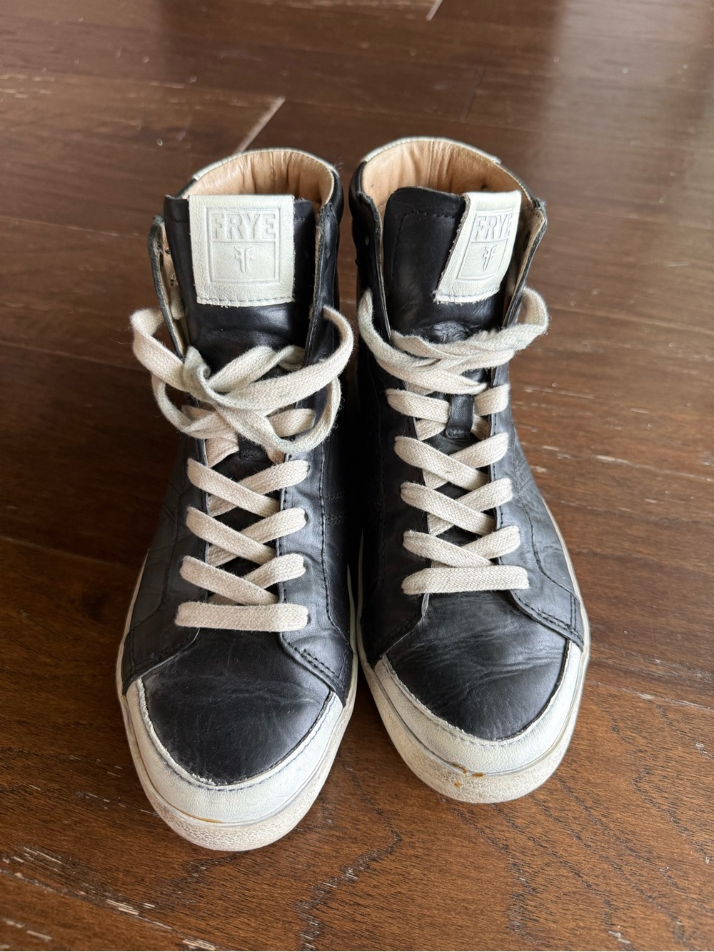 FRYE Dylan Leather High-top Sneakers Black Lace-up Heritage Style Mens 7
